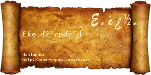 Eke Árpád névjegykártya