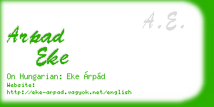 arpad eke business card